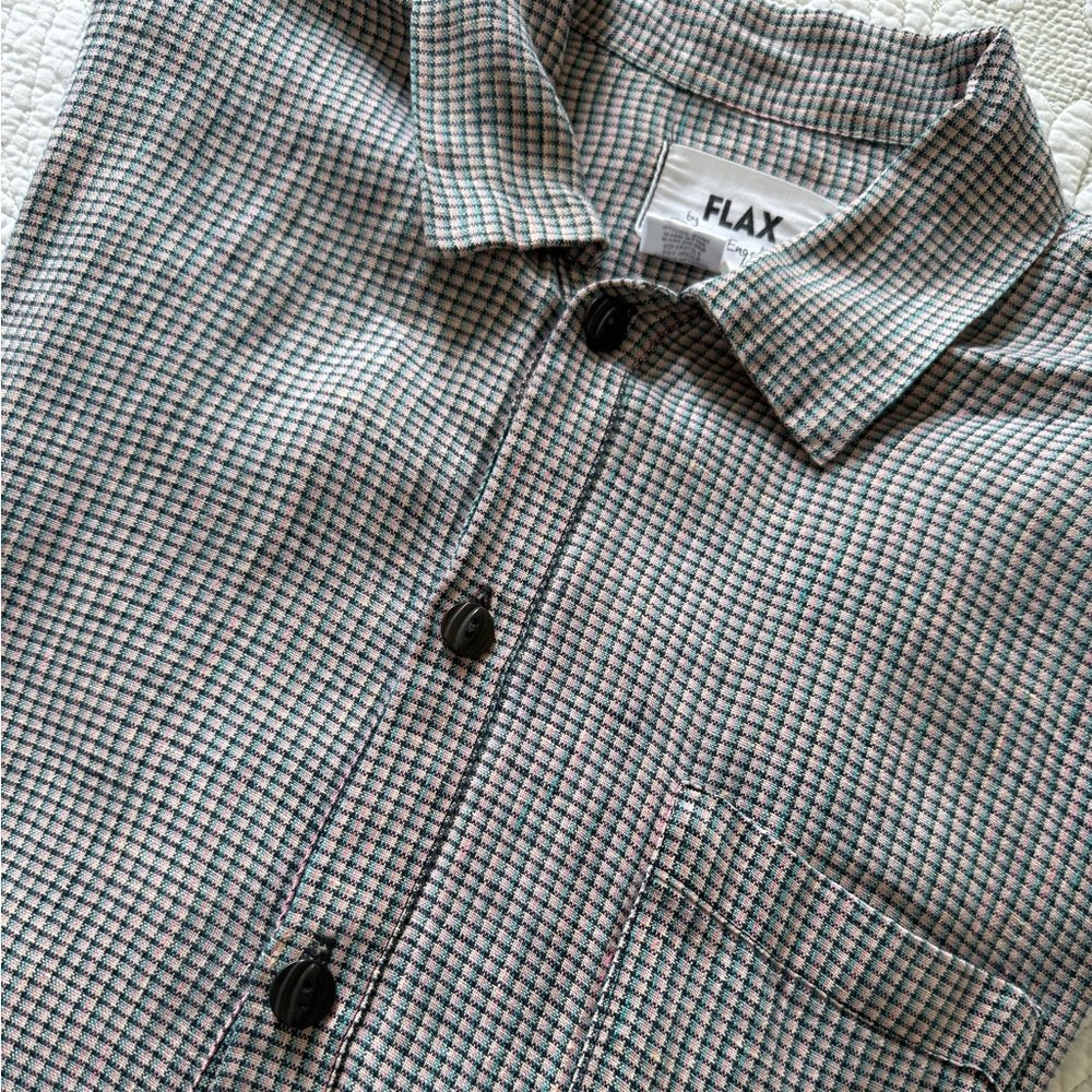 Flax Women’s Oversized Black and White Checkered Shirt- Size L - Picture 14 of 14